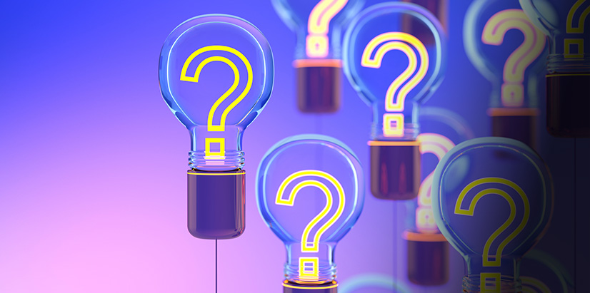 Value 3 Image featuring purple background with question marks in lightbulbs
