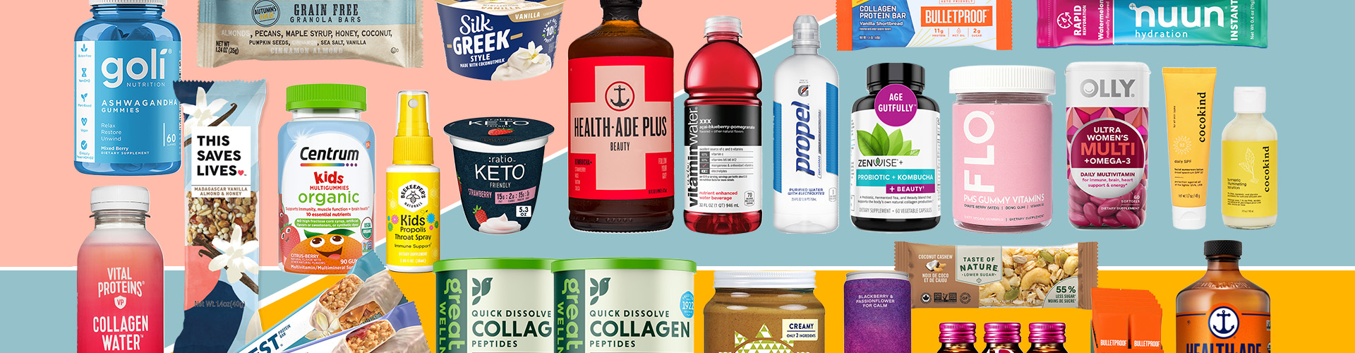 Complicated wellness products collage banner